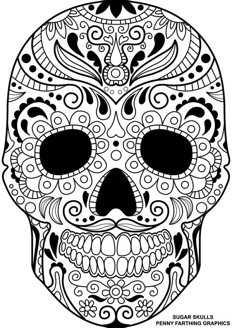 day of the dead sugar skull coloring book PDF