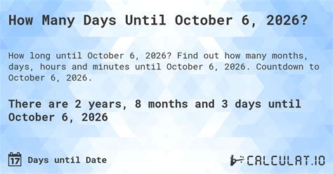 days until october 6