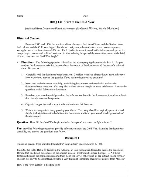 dbq 13 start of the cold war answers Kindle Editon