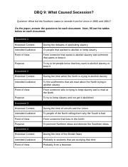 dbq answers what caused secession Reader