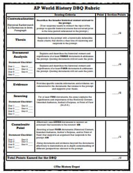 dbq ap world history rubric