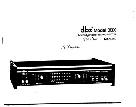 dbx 3bx service manual user guide Kindle Editon