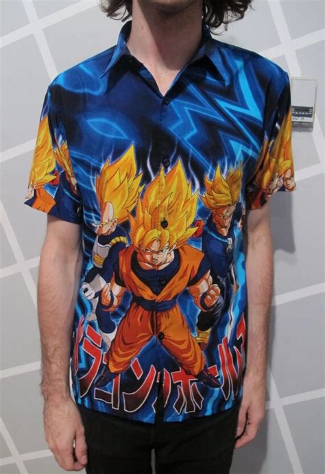 dbz button down shirt