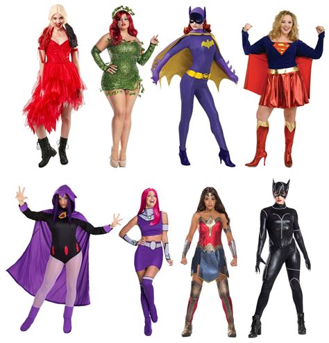 dc characters female costumes