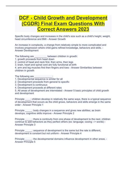 dcf child growth and development study guide Doc