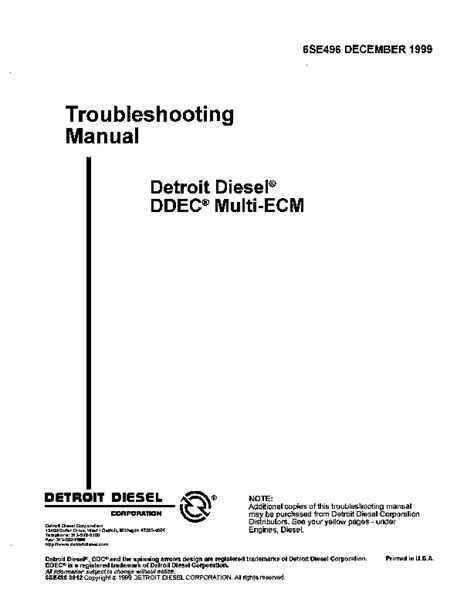 ddec ii troubleshooting manual 6se489 Doc