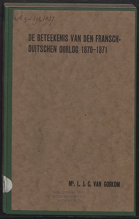 de beteekenis van den franschduitschen oorlog 18701871 poefschrift Reader