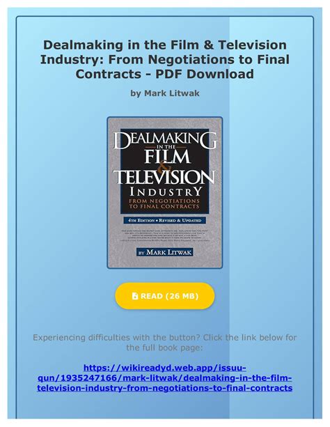 dealmaking in the film and television industry from negotiations to final contracts 3rd ed Kindle Editon