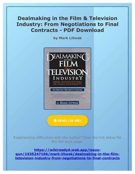 dealmaking in the film and television industry from negotiations to final contracts 3rd ed Kindle Editon