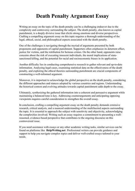 death penalty argument paper PDF
