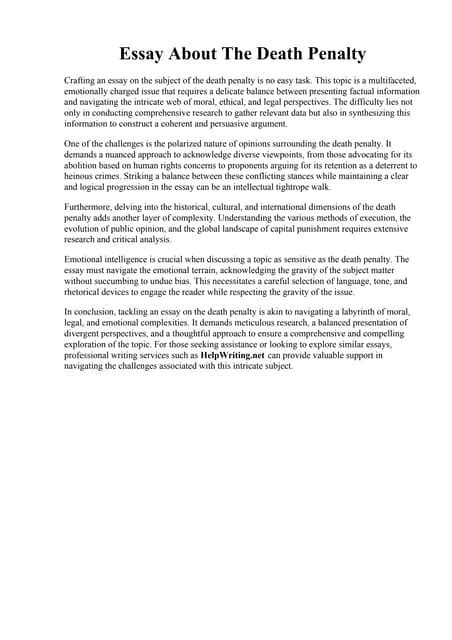 death penalty essay papers Reader