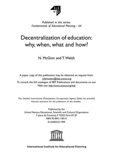 decentralization in education pdf Reader