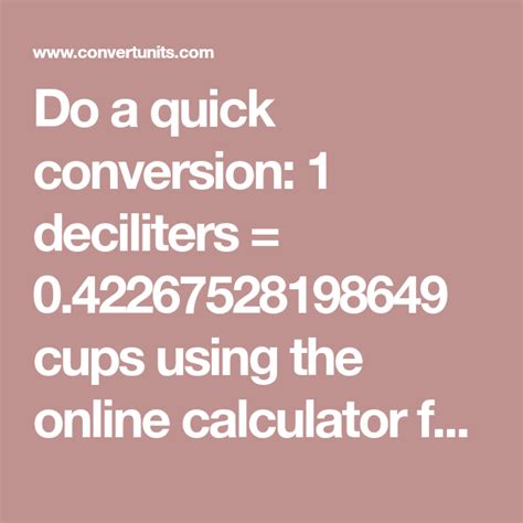 deciliter to cups converter