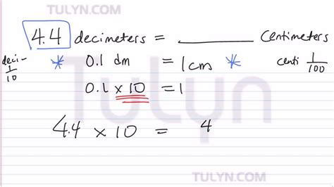 decimeters to centimeters