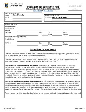 decision making instrument for guardianship Reader