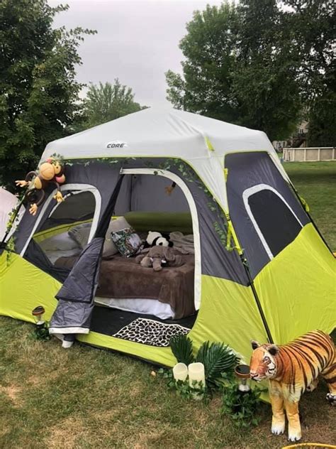 decorating a camping tent