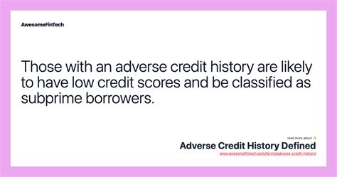 define adverse credit history