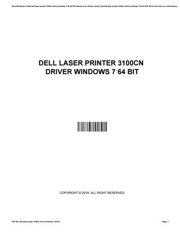 dell 3100cn ps driver windows 7 Reader