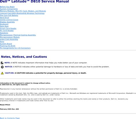 dell d810 user manual Doc