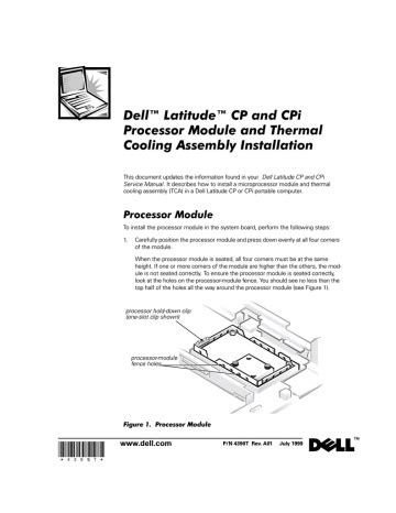 dell latitude cp cpi service manual user guide PDF