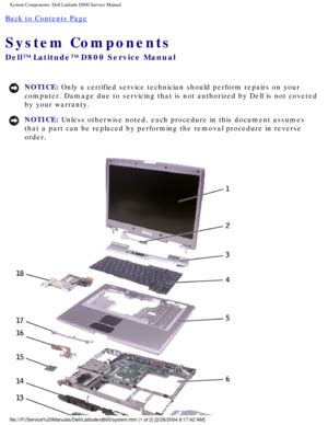 dell latitude d800 operating manual Reader