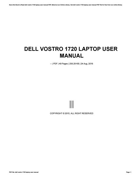 dell vostro 1720 user guide Kindle Editon