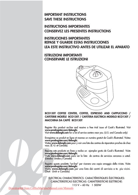 delonghi 9104ve user guide Doc