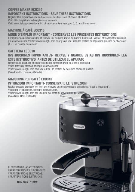 delonghi coffee machine instructions Epub