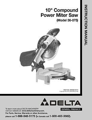 delta 36 075 compound power miter saw user guide Epub