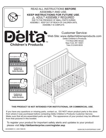 delta 7885 canton crib user guide Kindle Editon