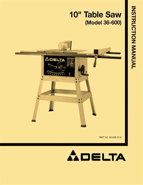 delta table saw manual Kindle Editon