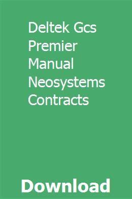 deltek gcs premier manual neosystems contracts PDF