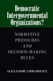 democratic intergovernmental organizations normative decision making PDF