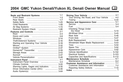 denali 2004 owner manual Reader