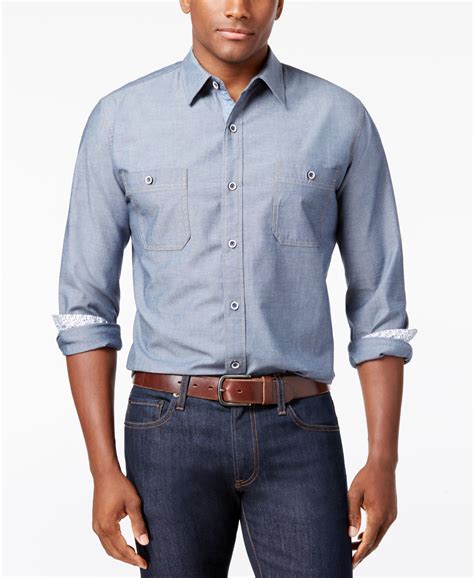 denim chambray shirt men's