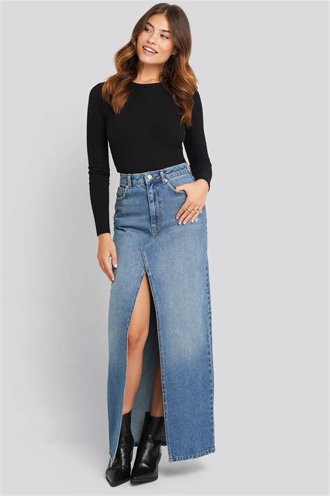 denim maxi skirt