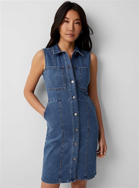 denim sleeveless dress