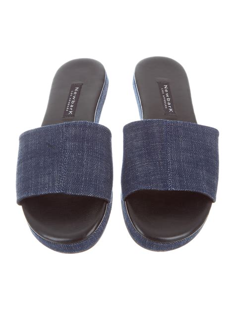 denim slide sandals