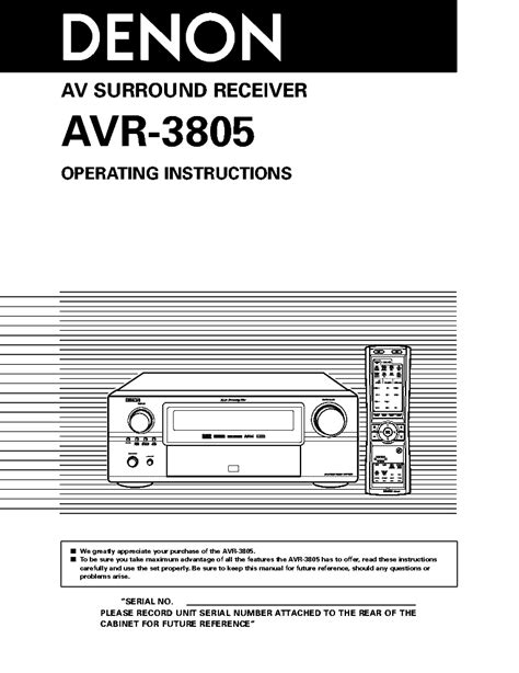 denon 3805 manual pdf Doc