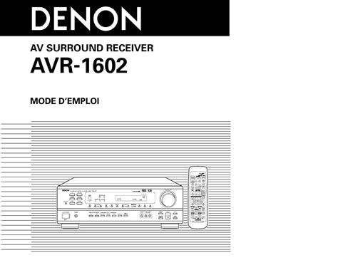 denon avr 1602 manual Kindle Editon