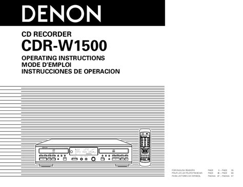 denon cdr w1500 user guide PDF