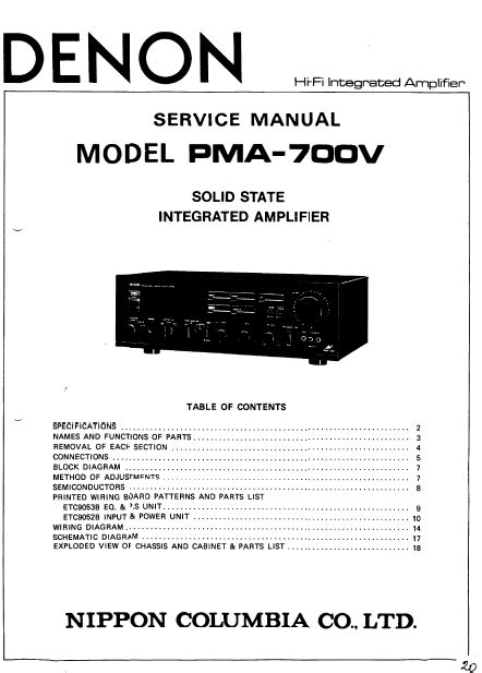 denon pma 700v service manual user guide Doc