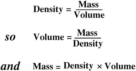 density conversions