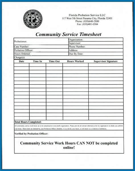 denton county community service time sheet Doc