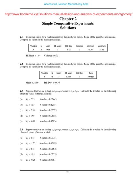 design and analysis of experiments 8th edition chapter 8 solutions PDF