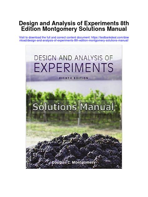 design and analysis of experiments montgomery solutions manual pdf Doc