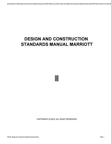 design and construction standards manual marriott Ebook Doc