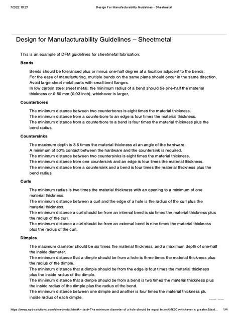 design for manufacturability guidelines PDF