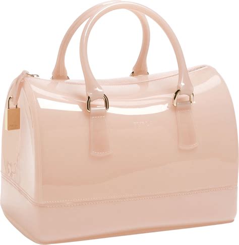 designer plastic jelly handbag pink crossbody furla