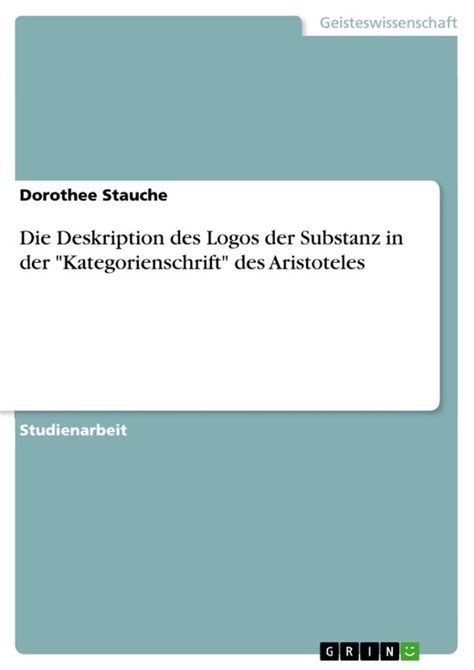 deskription logos substanz kategorienschrift aristoteles Doc